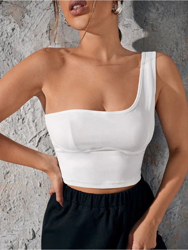 Women's Shoulder Strap Backless Top