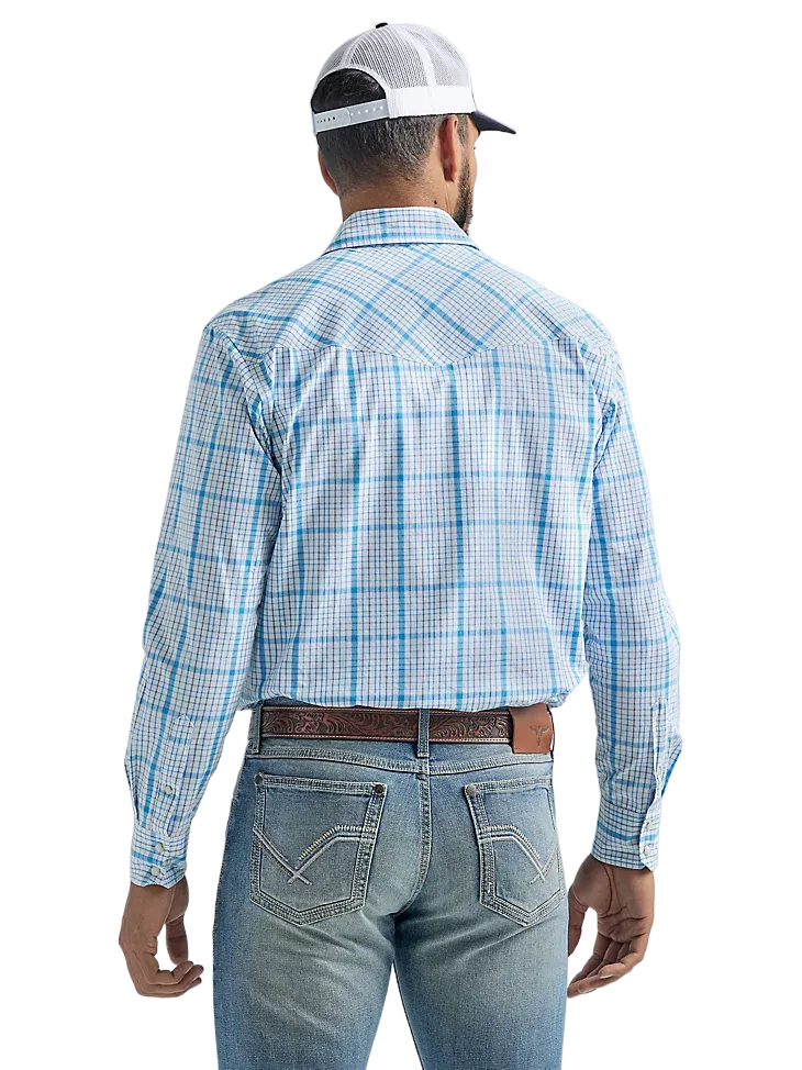 Wrangler Men's Competition Long Sleeve Baby Blue Shirts
